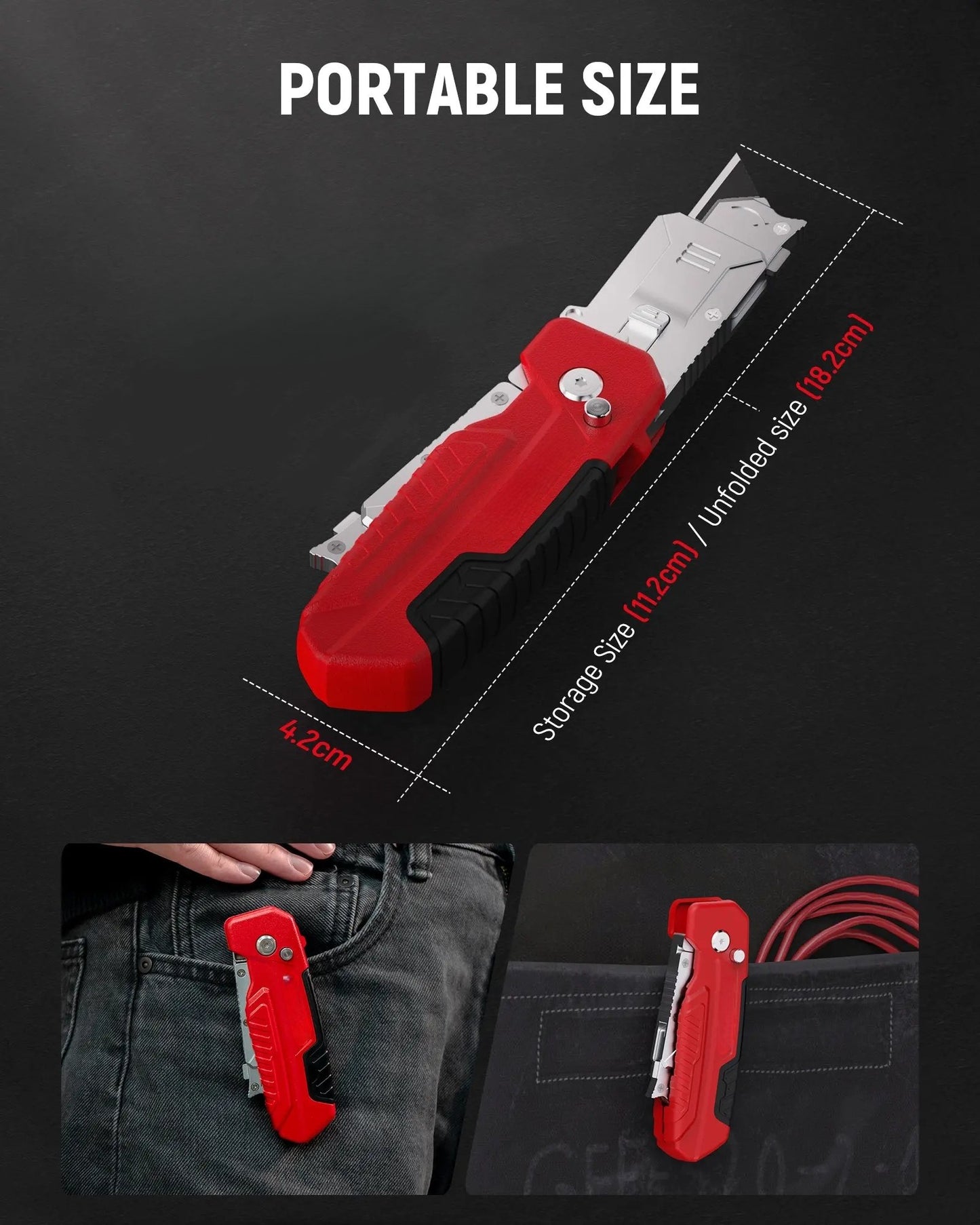 2-in-1 Folding Utility Knife and Razor Blade Scraper Tool