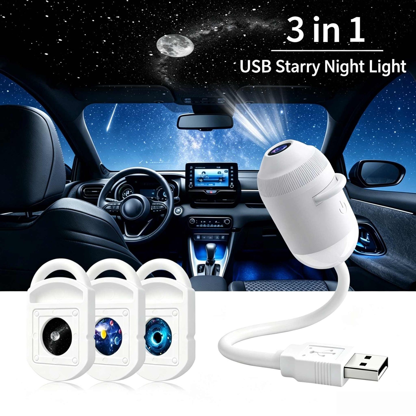 🌌5D Mini Galaxy Star Projector – Dynamic Ambient Lighting for Bedrooms, Cars & Relaxing Spaces