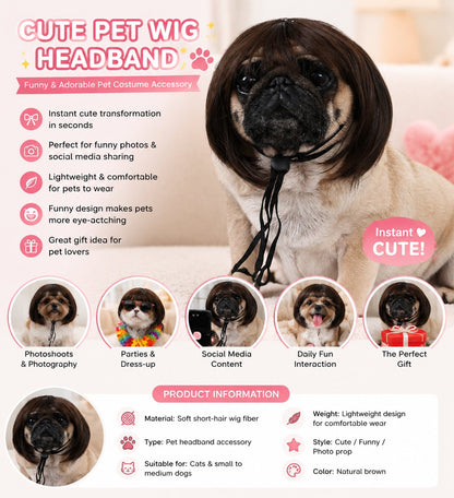 🔥2026 HOT SALE 49% OFF - Cute Pet Wig Headband – Funny Costume Accessory for Dogs & Cats