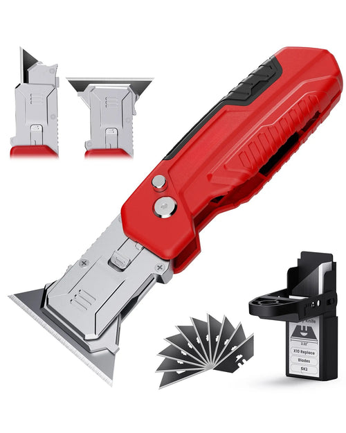 2-in-1 Folding Utility Knife and Razor Blade Scraper Tool