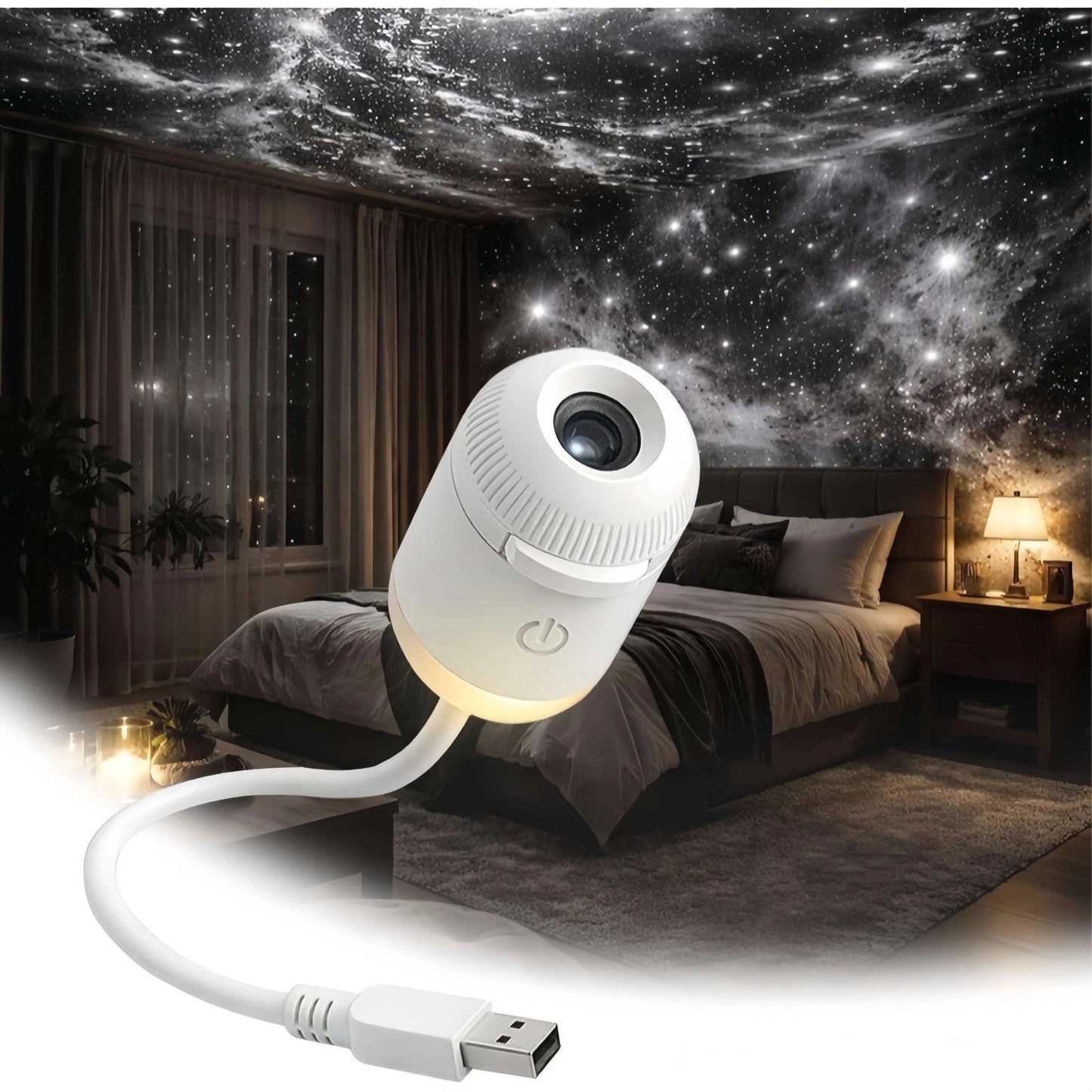 🌌5D Mini Galaxy Star Projector – Dynamic Ambient Lighting for Bedrooms, Cars & Relaxing Spaces